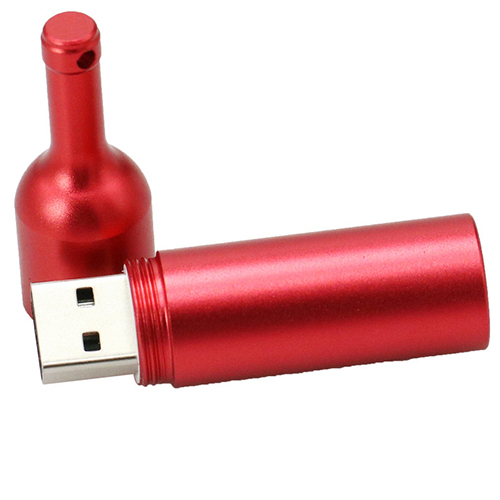New-Key-chain-red-black-metal-wine-bottle-usb-flash-drive-disk-memory-stick