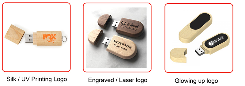 Wooden usb flash disk logo solution